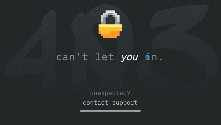 Hover effect for 403 forbidden page using only css