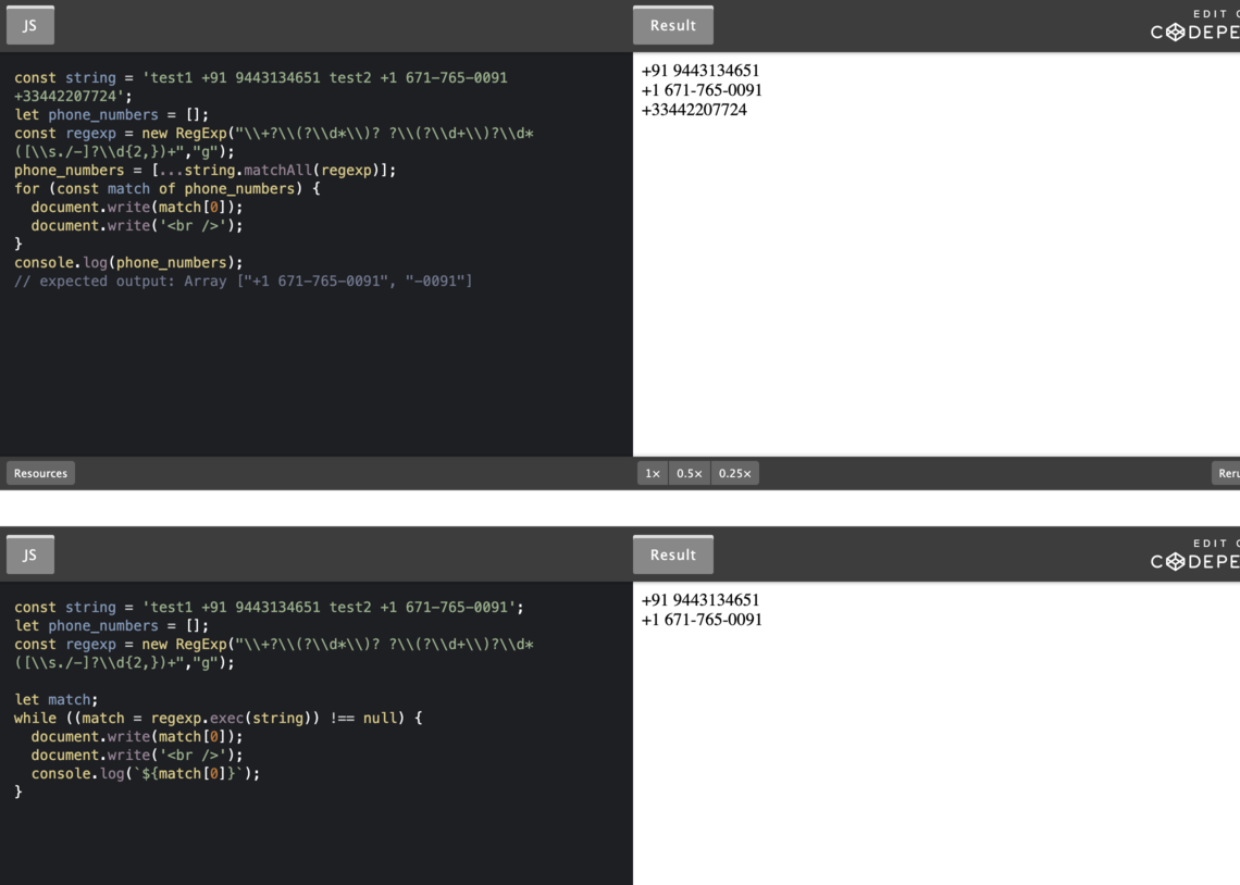 Learn how to extract phone numbers from string in JavaScript